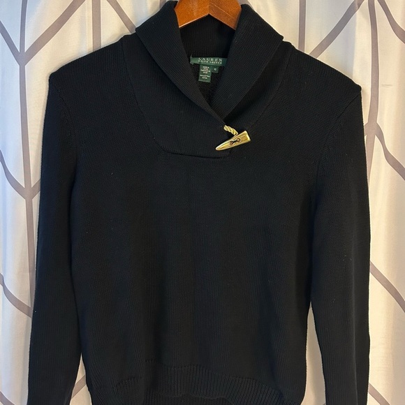 Ralph Lauren Navy Cowl Neck Sweater - Picture 1 of 5